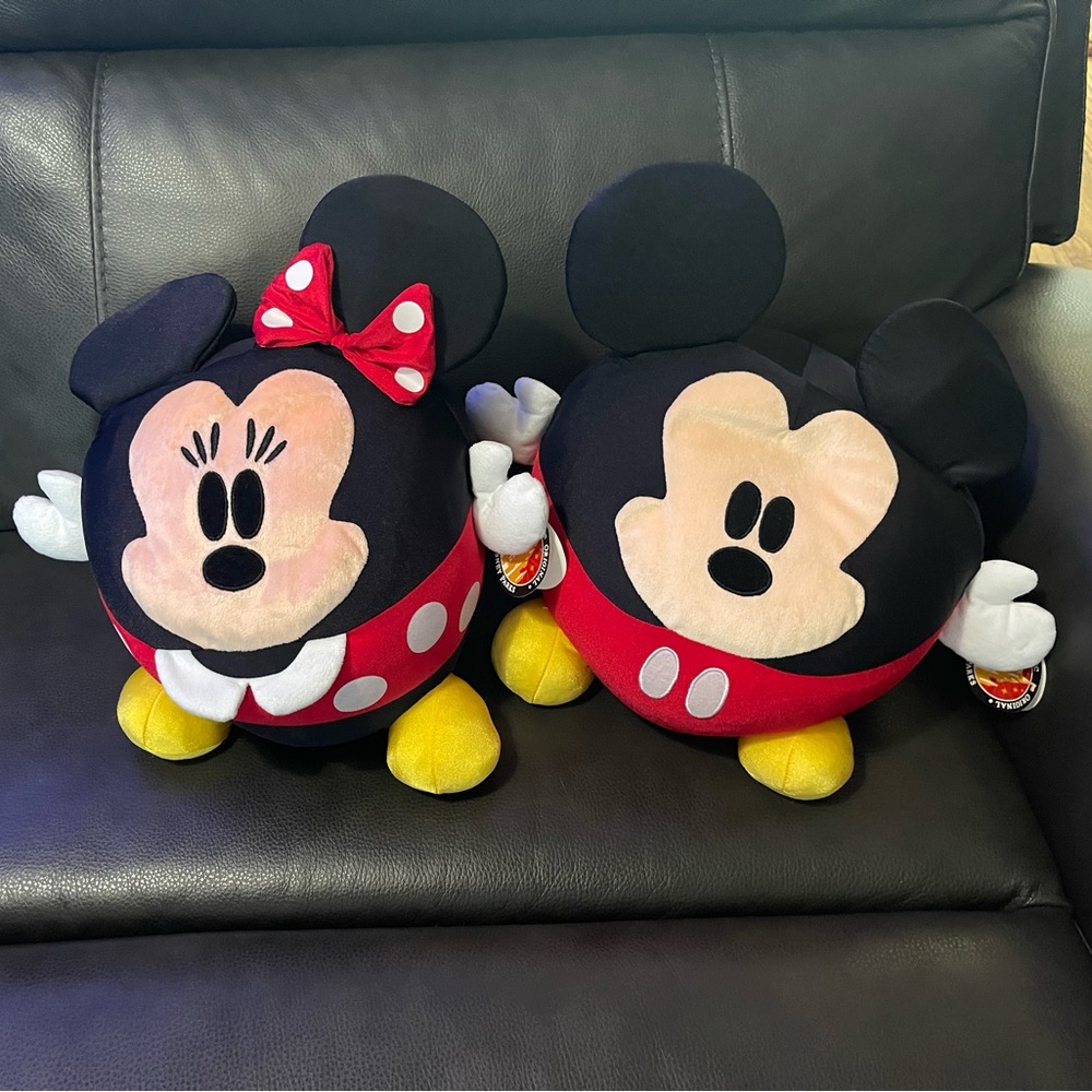 Disney Mickey Mouse & Minnie Mouse Microbead Pillow Ultra Soft 13 ”Squishy